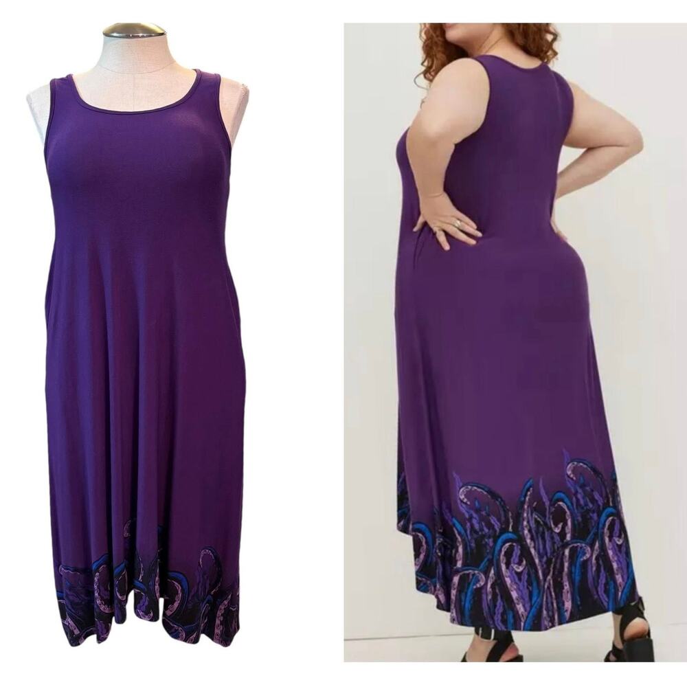 Torrid 00 (10) Disney Villains Ursula Costume Cosplay Maxi Dress Little Mermaid